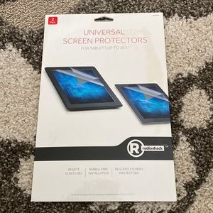 NEW. Radio Shack, Universal Screen Protectors (2), for Tablets up to 10.1.